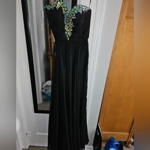 Black Jeweled Prom Dress